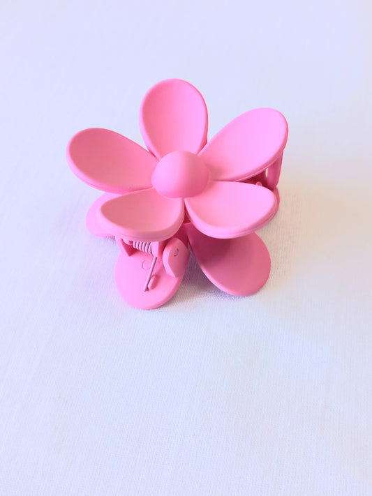 Mini Pink Flower Claw Clip