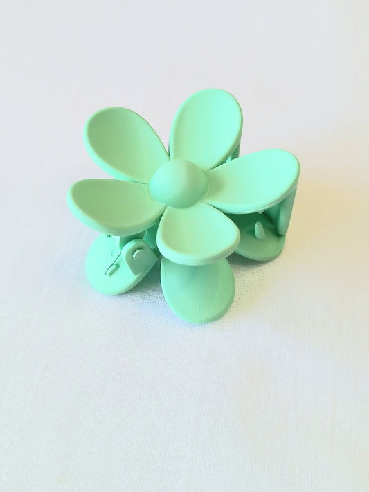 Mini Light Green Flower Claw Clip